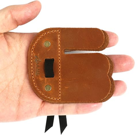 SHARROW 2 Stück Bogenschießen Fingertab aus Leder Fingerschutz Handschutz Schießhandschuh für Reurve Bogen Jagd (Linkshänder, M)