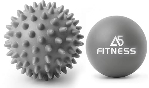 Lacrosse and Hard Spiky Massage Ball Set (Grey Combo) | Perfect for Yoga, Deep Tissue & Trigger Point Massage, Myofascial Release, Plantar Fasciitis & Muscle Recovery & Relaxation
