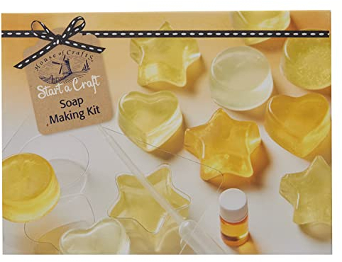 House Of Crafts Soap Making, Single Craft Kit, Yellow, Start A Craft Set Includes Glycerine Soap Compound, 3 Soap Mould Trays, Lemon Dye/Fragrance, Pipette, Instructions