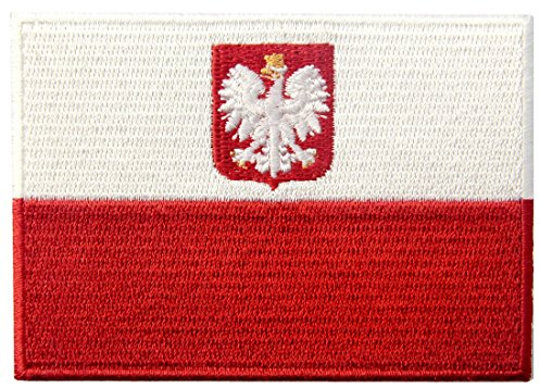 Polen Flagge Flicken Schwalbe Vogel Bestickter Aufnäher zum Aufbügeln/Annähen