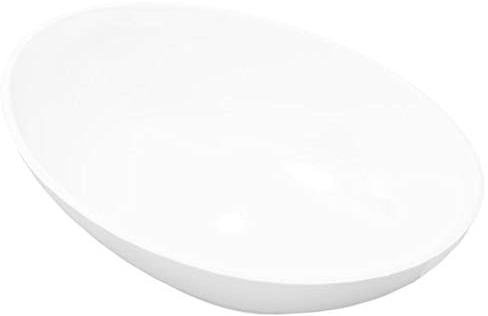 yorten Waschbecken Keramik Oval Waschschale Aufsatzwaschbecken Waschtisch Weiß 400 x 330 x 135 mm