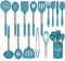 Umiten Chef Küchenutensilien-Set, 15-teilig, Silikon, Marineblau
