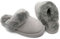 Lammfell Pantoffel slipper Damen Lammfell Hausschuhe Australisches Lammfell beige grau cognac braun mit comfort Sohle - sehr warm (37, Grau, numeric_37)