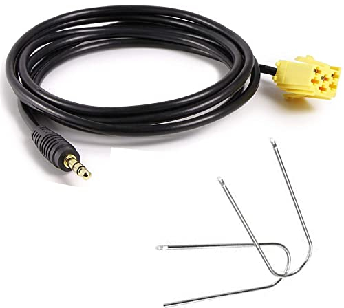 iJiZuo adattatore cavo AUX verso Jack da 3,5 mm, Cavo Ingresso Aux In Con Jack Maschio E Kit Estrazione Rimozione Radio 2 Chiavette, per Fiat Grande Punto Alfa Romeo 159 Mp3