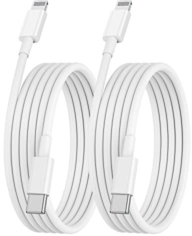 Apple USB-C to Lightning Cable 2m Pack (2 Cables) - Fast Charge Compatible with iPhone 13/12/11, MacBook, iPad, AirPods