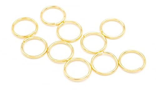 Vintageparts Biegeringe aus Messing mit 24k Gold Beschichtung 10mm 10 Stück zum Schmuck selber Machen
