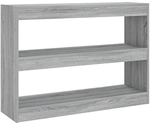 vidaXL Bücherregal Raumteiler Standregal Aktenregal Wandregal Regal Raumtrenner Aufbewahrung Büroregal Mehrzweckregal Grau Sonoma 100×30×72cm