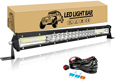 Willpower 20 Zoll 51CM 180W Led Arbeitsscheinwerfer Bar Flutlicht Spot Combo Led Scheinwerfer 12V 24V Wasserdicht IP67 Led Bar für Offroad Auto Traktor LKW Zusatzscheinwerfer Lightbar mit Kabelbaum