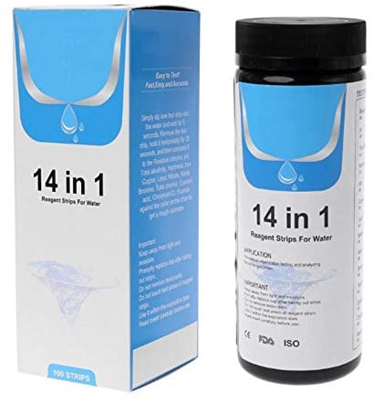 14-in-1 Wassertester Trinkwasser, Trinkwasser-Teststreifen Wasserqualität -Teststreifen, Brunnenwasser und Leitungswasserqualität -Test, Leicht zu lesen und sofortige Ergebnisse, 50/100 Stücke