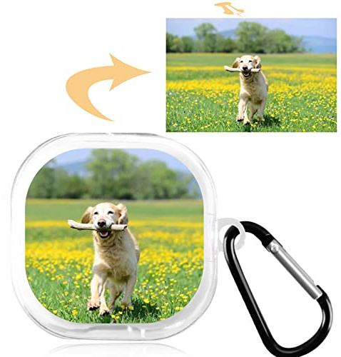 CXKJ Durchsichtig Personalisierte Schutzhülle für Samsung Galaxy Buds 2,mit Eigenem Foto Bild Text Individuelle Schutzhülle,Soft Silikon hülle Ultra-dünne Case Stoßfestigkeit Schutzhülle