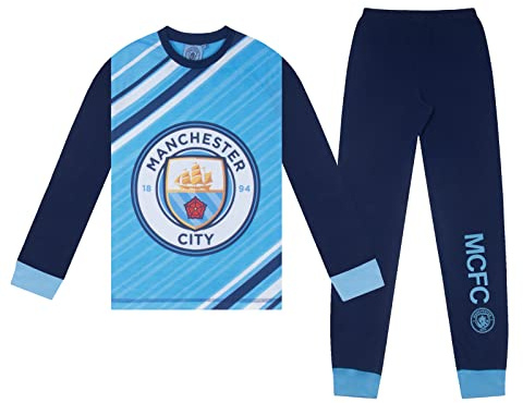 Manchester City Boys Pyjamas Long Sublimation Kids Official Football Gift