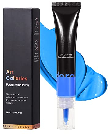 Prreal Liquid Foundation, Foundation Mixing Pigment for Adjusting Shade, Sweat-Proof Long Lasting Silky-Smooth Liquid Foundation, Light and Easy to Blend with Foundation, 0.69oz (Blue)