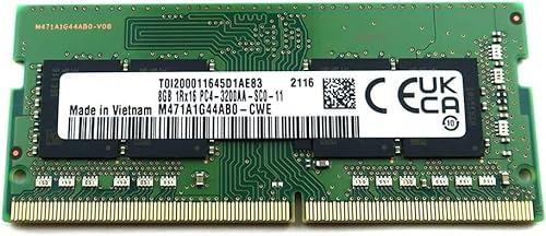 SiQuell Samsung M471A1G44AB0 Mémoire RAM 8 Go 1Rx16 DDR4 SO-DIMM PC4-25600 3200 MHz 260 broches Non-ECC CL22 1,2 V M471A1G44AB0-CWE