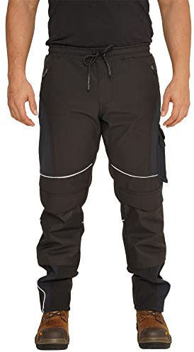 Sam Caan® Hi Viz Trousers Reflektierenden Hose Herren Arbeitshose Fluoreszierenden Warnschutz Hose Wasserfest Cargohose Soft Shell Arbeitskleidung