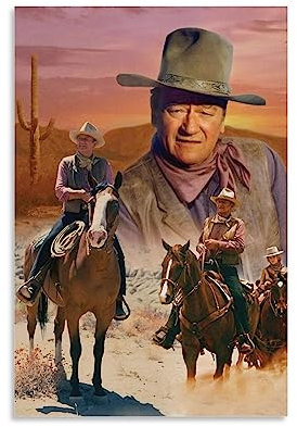UMCHU John Wayne Movies Star Art Poster Dekorative Malerei Leinwand Wandkunst Wohnzimmer Poster Schlafzimmer Malerei,Wandkunst Bilddruck Moderne Familienzimmer Dekor 08x12inch(20x30cm)