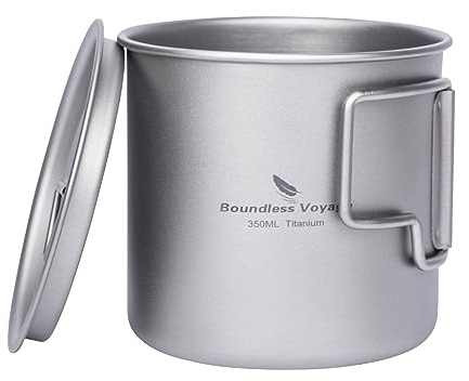 Boundless Voyage Campingbecher Titan einlagig Tee Kaffee Tasse Ultraleicht Outdoor Reise Tragbares Trinkgeschirr 220ml 350ml 500ml (Ti3058D-350ml)