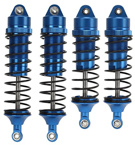 Vorne Hinten Stoßdämpfer, Hinten Vorne RC Auto Stoßdämpfer Aluminiumlegierung Hohe Festigkeit Für Traxxas Slash 4x4 1/10(Blau)