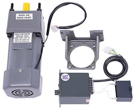 Moteur AC 220 V 250 W à vitesse réglable en continu avec régulateur de vitesse et support pour lignes de montage industrielles, appareils intelligents (5 K)