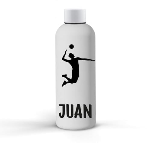 Botella aluminio personalizada con el nombre y deporte favorito regalo original deportivo día del padre madre bidón de agua tampón antigoteo 800ml