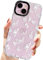 AMART for iPhone 15 Plus Case Cute,Clear with White Butterfly Pattern Design Soft TPU Women Girls Shockproof Protective Phone Cover for iPhone 15 Plus