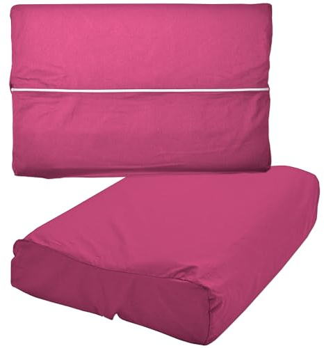 Nackenkissen Bezug 40x80 cm Bordeaux Gesundheitskissen Überzug | Baumwolle Gesundheitskissen Vollschutzbezug mit Reißverschluss, Überzug für Nackenstützkissen, Universalbezug, Kissenhülle