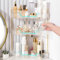 Whemyreat Organizer per tavolo da toeletta, a 3 livelli, per banconi da bagno, per profumi, per cosmetici, per la cura della pelle (trasparente)