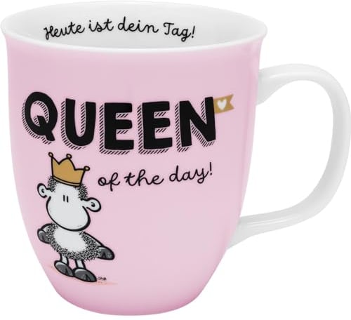 Sheepworld Tasse Motiv Queen | Tasse mit Spruch, Porzellan, 40 cl | Geschenk für Sie, Freundin, Schwester, Kollegin | 48846