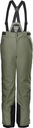 killtec Mädchen Skihose/Funktionshose mit abzippbarem Latz KSW 77 GRLS SKI PNTS, moos, 164, 37258-000