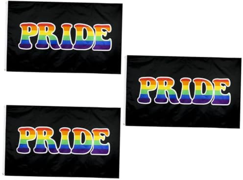 Sosoport 3piezas Banderín Decorativo De Orgullo Gay Bandera De Arcoíris Para Celebraciones Hecho De Resistente y Reutilizable Para Eventos Lgtbi y Fiestas De Orgullo