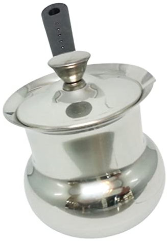 ANSNOW Milk Jug Instant Noodle Pot Milk Frother Cup Baby Soap Metal Steamer Basket Milk Pots Mini Candles Tea Kettles Melt Pot Deep Pot Child Stainless Steel Casserole Chocolate/Silver/23.2*11*10.5C