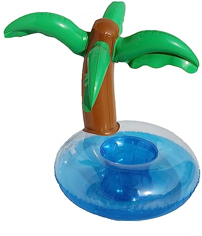 Soporte Flotante para Bebidas, Palmera, Flotador de Piscina, Flotador Inflable, Portavasos para Piscina, Posavasos Flotante para Fiesta EN LA Piscina, Diversión Acuática