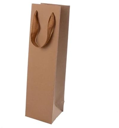 Sacs Cadeaux Bouteilles Sac d'emballage en papier Kraft, tasse isolée for parapluie, sac d'emballage à main for cadeau, petite bouteille, sac d'emballage de vin rouge frais(Color:Brown,Size:10 PCS_9X9
