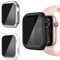 AOKUTDA - Confezione da 3 custodie rigide in policarbonato per Apple Watch Serie 9/8/7, 41 mm, protezione schermo in vetro temperato anti spia a 30°, ultra sottile, copertura completa per accessori
