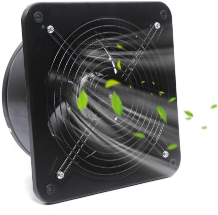 300mm Extractor Ventilador Extractor de Aire 2850m³/h Rodamiento de Doble Bola Ventilador Metálico de Pared con 5 Cuchillas para Cocinas, Garajes, Almacenes, Talleres y Sótanos, Negro