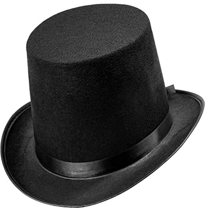 24costumes Zylinder aus Filz – Unisex Hut für Damen und Herren (Größe 58-60) – Perfekt für Karneval, Fasching & Halloween