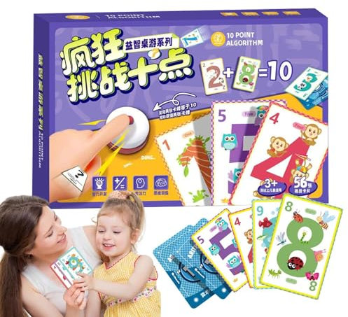 Mathe-Brettspiele, Mathe-Flash-Karte,Additions-Mathe-Spiele - Unterhaltsames Familienbrettspiel, Must-Have für das Homeschool-Klassenzimmer, Kartenbrettspiele für Kinder ab 3 Jahren