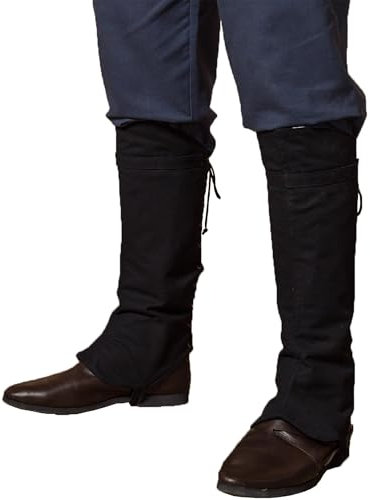 Burgschneider - Dungeons & Dragons Schurke Gamaschen Schwarz (S/M, für Damen & Herren, Baumwolle) Mittelalter, Fantasy - Medieval Inspired Fantasy Costume