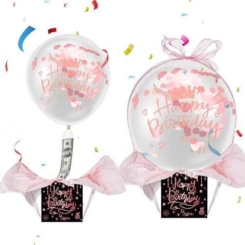 CAIJ Geldgeschenke Geburtstag üBerraschungsbox Luftballons, Pull Geld Ballon Box für Geldgeschenke Geldgeschenke Verpackung Luftballons für Familie und Freunde