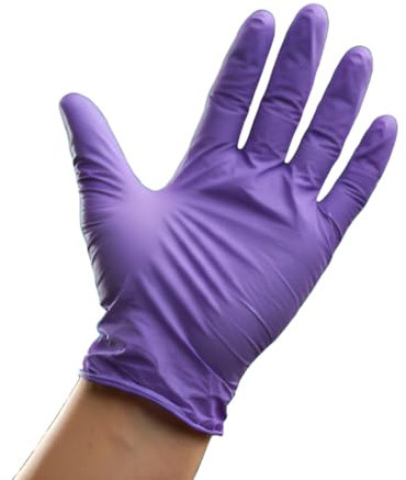 RFD Guanti in Nitrile Viola Senza Talco - 100 Pezzi - Taglie S, M, L, XL - Monouso per Cucina, Laboratorio, Tattoo, Alimentari, Meccanica - Resistenti, Usa e Getta (L)