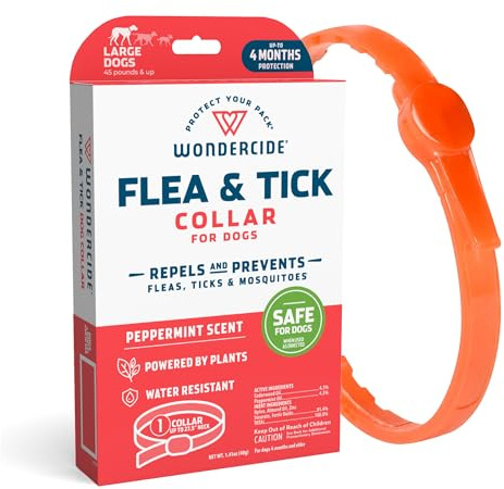 Wondercide Dog Collar - Flea, Tick, and Mosquito Repellent for Dogs - with Natural Essential Oils - Up to 4 Months Protection - Large