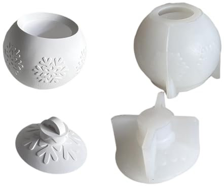 Molde de silicona flexible para esferas de nieve, molde de silicona flexible para diseños detallados de esferas de copo de nieve