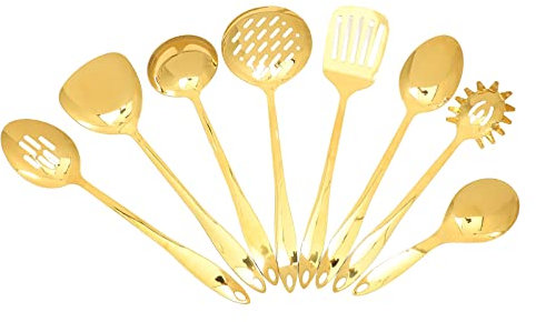 PRETYZOOM Utensilios De Cocina Kit Espátula y Cuchara Utensilios Duraderos Accesorios Dorados