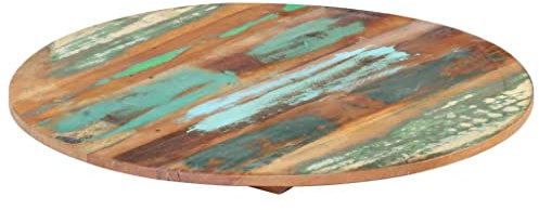Myheimly Tischplatte Massivholzplatte Holzplatte Ersatztischplatte Holz Platte für Couchtisch Beistelltisch Rund recyceltes Massivholz,50 cm 15-16 mm