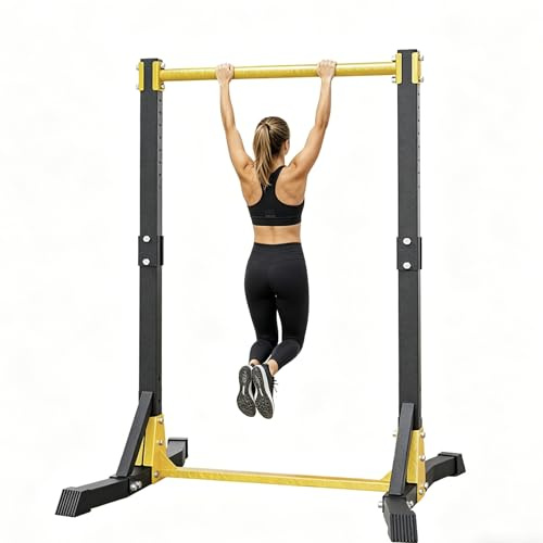 qorkhogr Klimmzugstange, freistehend, tragbare Klimmzugstange, freistehende Klimmzugstange für Zuhause, Fitnessstudio, Klimmzug-Station 180 kg mit 11-Gang-Anpassung