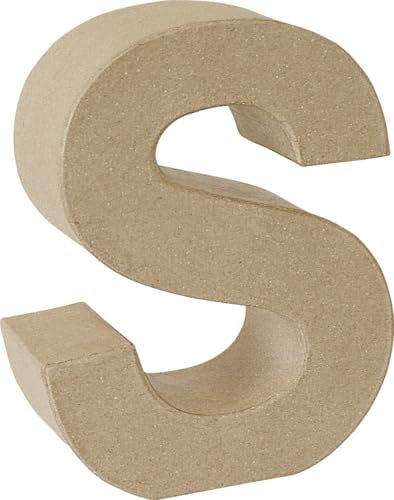 Papp-Buchstabe 17,5x5,5cm Pappartikel Pappart Bemalen Basteln Dekorieren Braun Pappmaché (S)