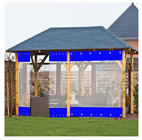 Tenda resistente impermeabile per esterni, con occhielli, 0,5 mm, in PVC trasparente, per giardino, garage, tende laterali – 2,3 x 2,2 m