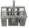 Gdfnmogo Panier à couverts C00257140 pour lave-vaisselle - En plastique gris - Poignée ronde amovible - Pièce de rechange