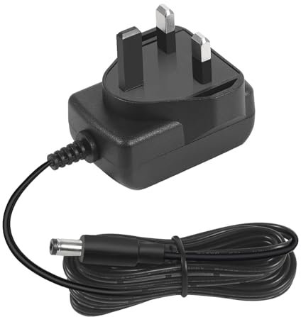 9V 0.5A Plug 5.5mm x 2.1mm Negative Power Adapter for use with piano keyboards, pedals, drums, DJ controllers, label players, and other devices with a center negative power port