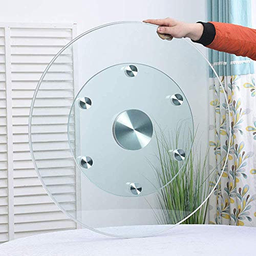 Lazy Susan Turntable Tempered Glass Turntable 60cm 80cm Swivel Lazy Susan For Kitchen Dining Table Serving Plate Transparent Round Rotating Serving Tray (60cm (24inch))