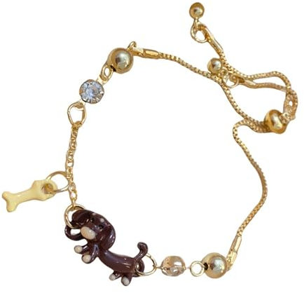 Uqezagpa Schönes Dackel-Armband, handgefertigt, Legierung, Handgelenkkette, Verzierung für Tierliebhaber und Mode